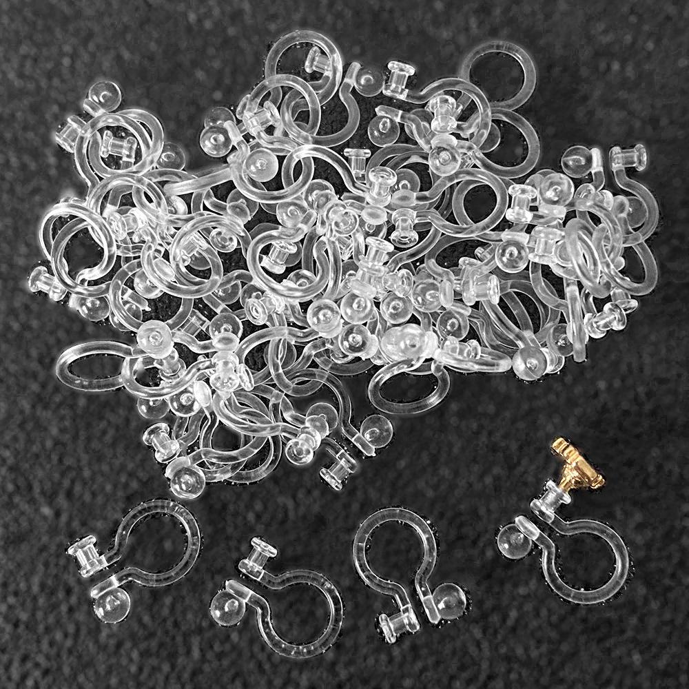 20 Stück Transparenter Harz U-förmiger Ohrclip-Konverter für Schmuckzubehör ohne Piercing