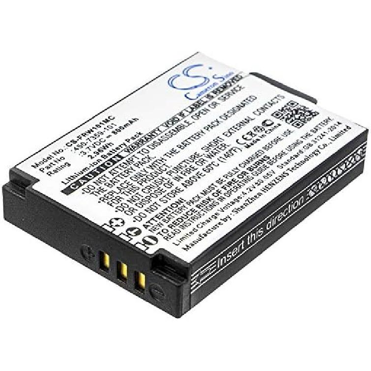 3.7V 450-7359-101 Battery Compatible for FrontRow FR Wearable Lifestyle 800mAh