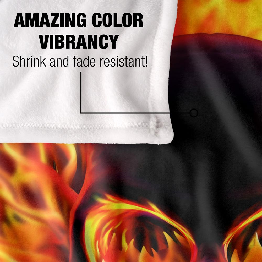 Royce McClure Silky Flaming Skull Supersoft Blanket