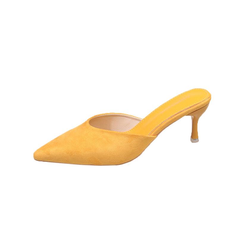 Pointed Slippers Fashion High Heels Bag Head Half Drag Sandals 2025 Spring and Summer New Korean Version Outer Wear Thin Heel Cool Slippers