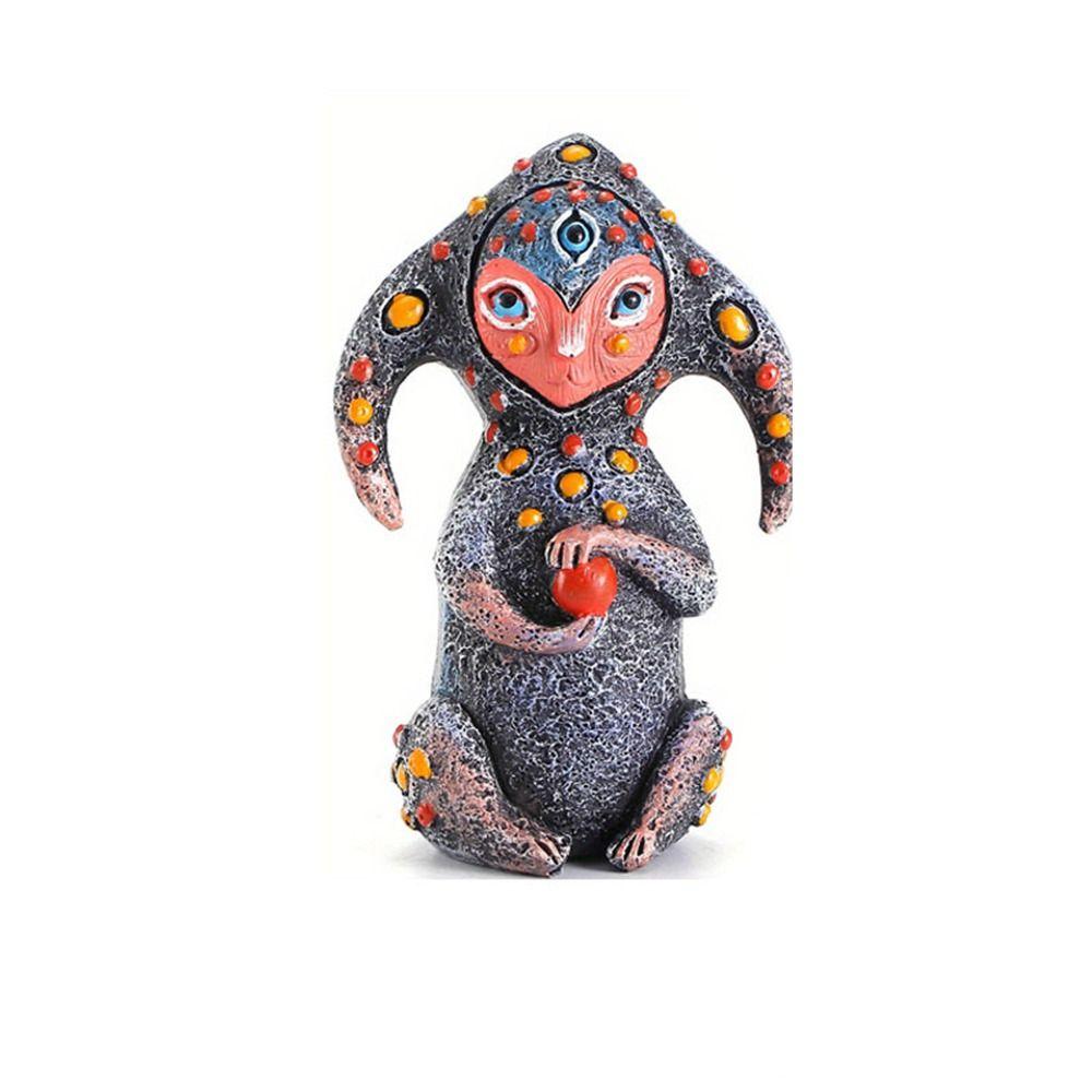 Room Decoration Three Eyes Alien Resin Statue Sculpture Crafts Funny Resin Ornaments  Garden