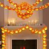 5 Ft LED Orange Marigold Garland Lights for Day of The Dead Halloween Diwali Christmas Party Home Decoration