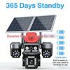 4G Solar Camera with Lifetime Free Data, Low Power, All-Day Recording, 4-Lens, No Network or Power Needed