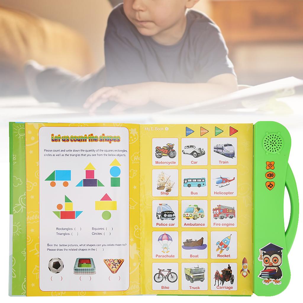 Kid English E Book Electronic Sound Book Educational Toy Reading Machine With Learning Pen(Orange )