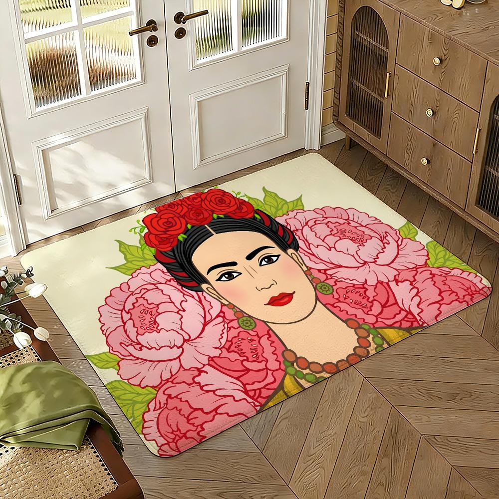 Tappetino F-Fridas Art K-Kahlo Morbido Ispessito Assorbente Antiscivolo Tappetino per Porta Camera da Letto Soggiorno Decorazione per la Casa Tappeti in Flanella