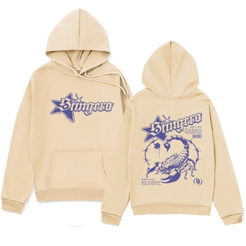 Design scorpion silhouette, printed hooded sweater simple and versatile