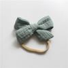 Gauze Bamboo Knotted Bowknot Baby Headbands Plain Color Cotton Muslin Newborn Hair Bows