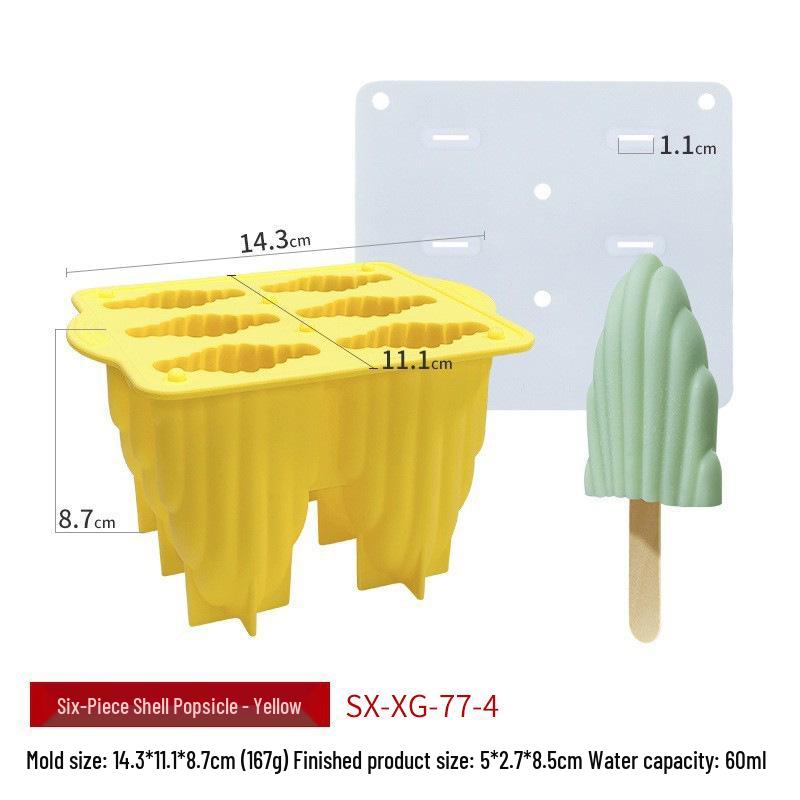 Sanxin 6-Spiral Silicone Mold for Homemade Ice Cream Popsicles