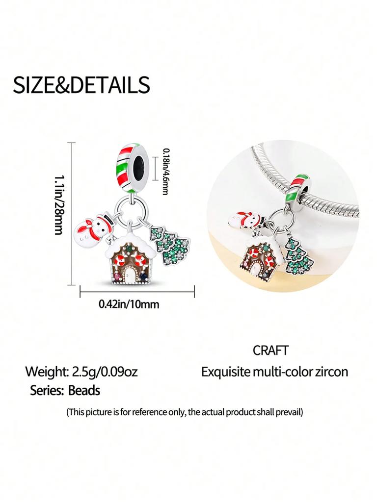 Charms Plata Copper Colors Christmas Present Beads Charm Pendant For Original Bracelet For Women Diy Jewelry Love Gift