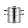 Stainless Steel Double-Layer Steamer Pot for Induction & Gas Cookers, Large Size, Ideal for Steaming Buns and Fish