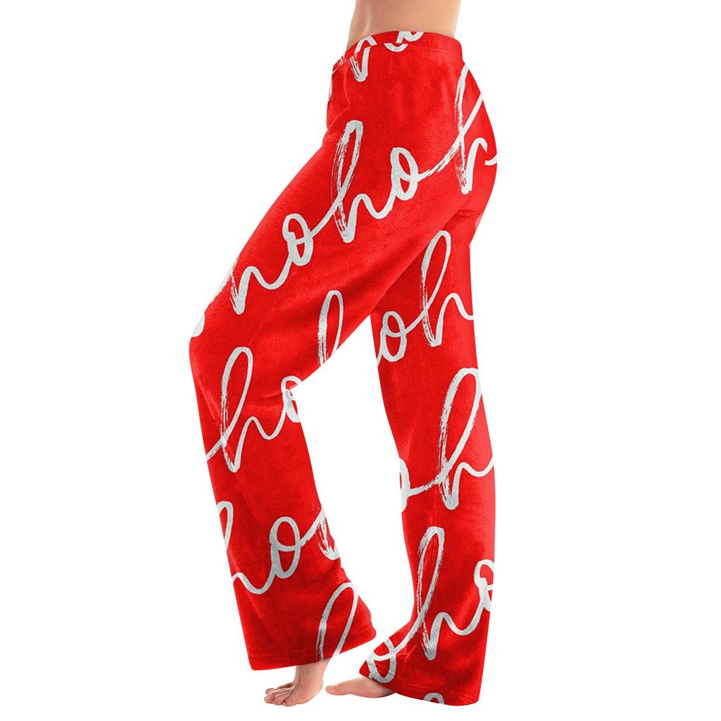 Women  Winter Plaid Pants Full Length Long Trousers Sports Pants