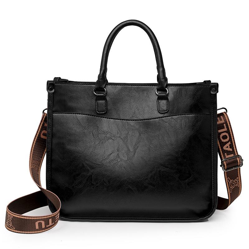 Women's new stylish and simple women's handbag commuting large-capacity shoulder bag with messenger bag