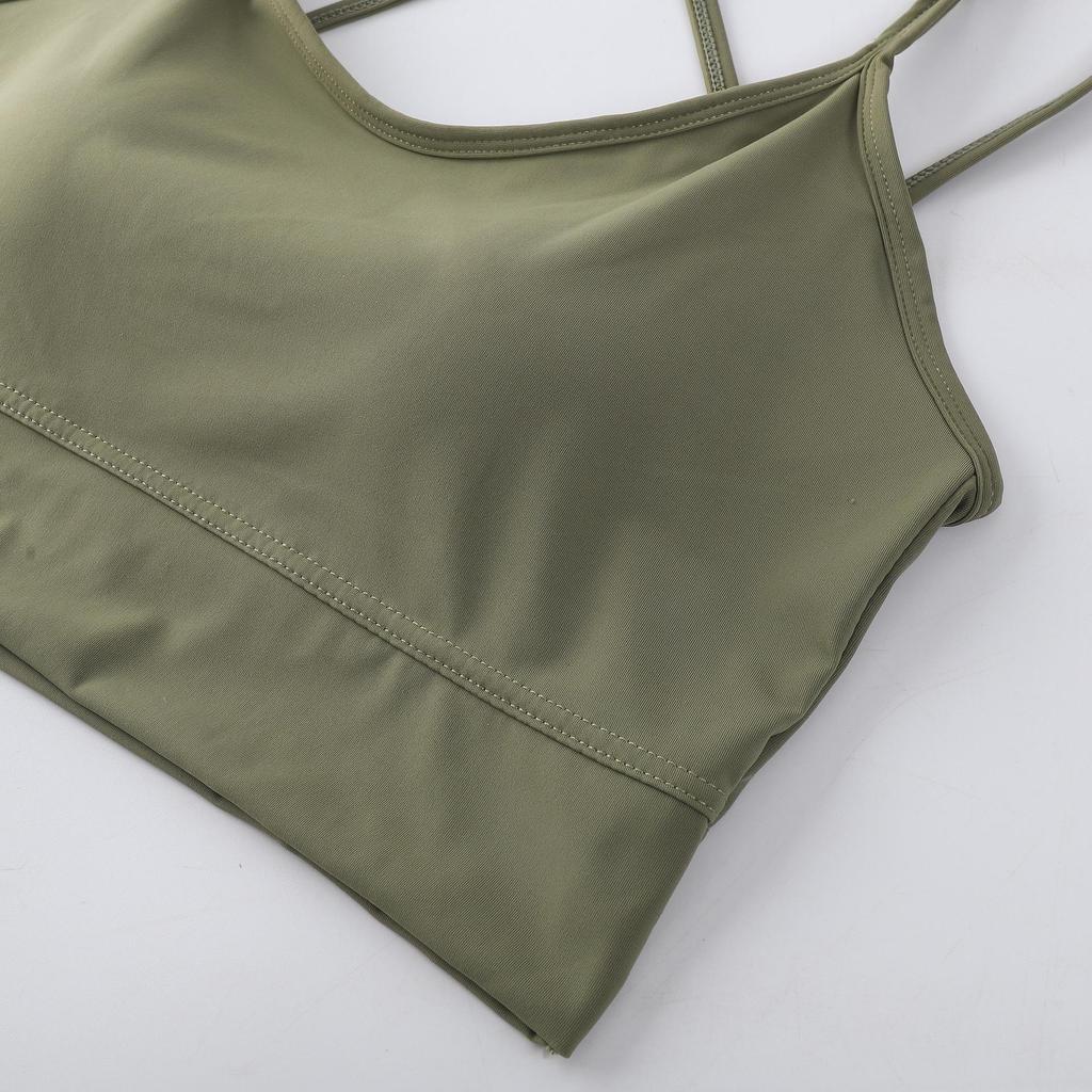 Sommer-BH aus Eis-Seide mit gekreuzten Trägern und festen Cups