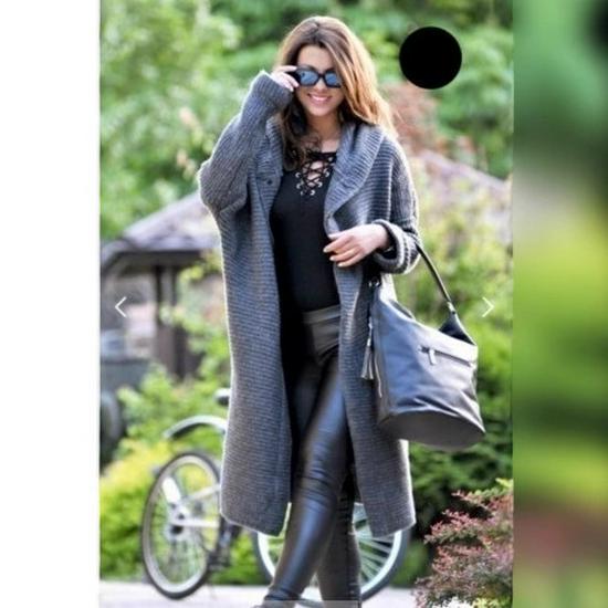 In Stock: Women's Plus Size Knitted Cardigan Sweater, Mid-Length, Autumn/Winter 2022 Hot Style (W103)