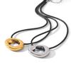 Hollow-Out Titanium Steel Collarbone Necklace Minimalist Design Pendant Long-Lasting Jewelry