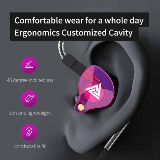 QKZ VK4 Uniwersalne odłączane douszne słuchawki douszne Bass Słuchawki douszne z mikrofonem