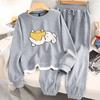 Women Suits Sets Large Size Pullover Sweatshirt Pants Thickened Top Longs Pants Two-piece Oversize 2PC Suit