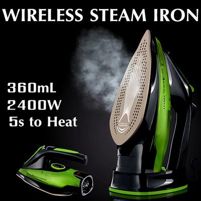 2400W/360ml Steam Iron 5 Speed Adjust Cordless Charging Portable Clothes Ironing Steamer Portable Ceramic Soleplate