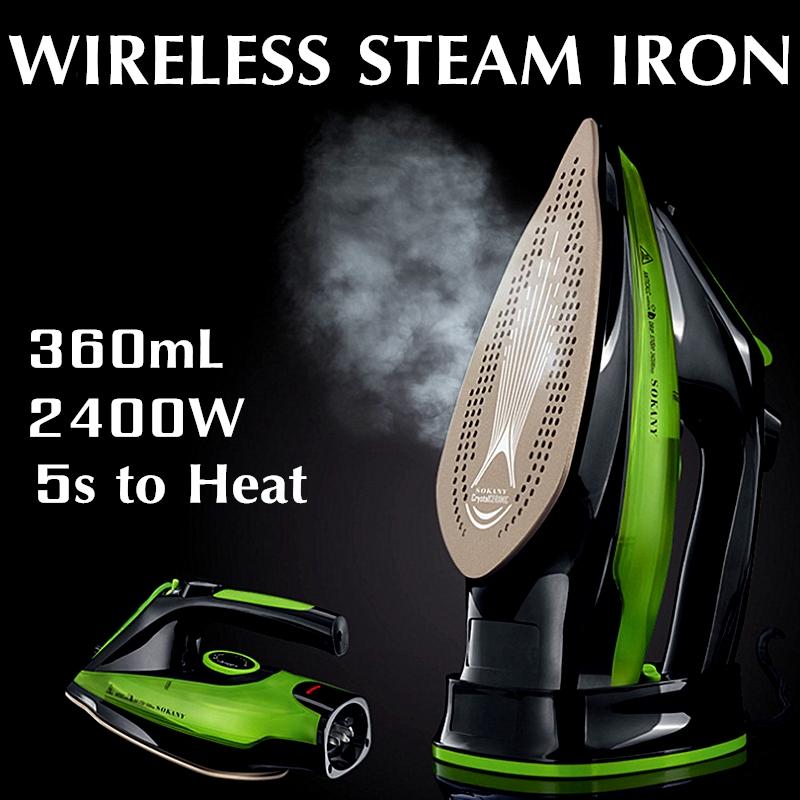

2400W/360ml Steam Iron 5 Speed Adjust Cordless Charging Portable Clothes Ironing Steamer Portable Ceramic Soleplate фиолетовый