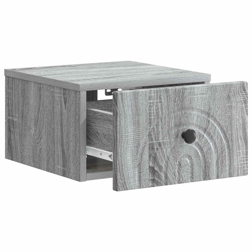 Wall Mounted Nightstand Grey Sonoma 33 x 34.5 x 20 cm