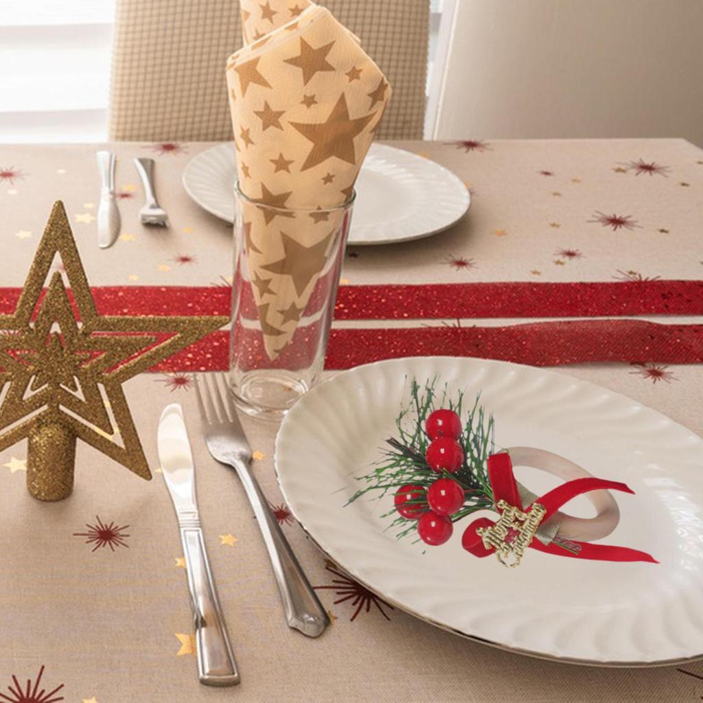 Vánoční ubrousková dekorace Dekorativní Kreativní s kuželem Červený dřevěný držák pro kavárnu Svatbu