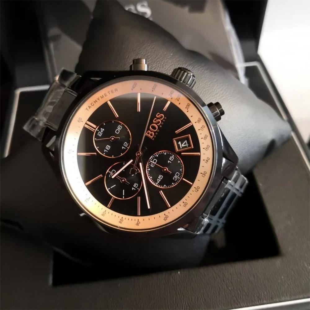 Hugo Boss 1513578 Herren-Quarzuhren Schwarzes Zifferblatt 44 MM + Box