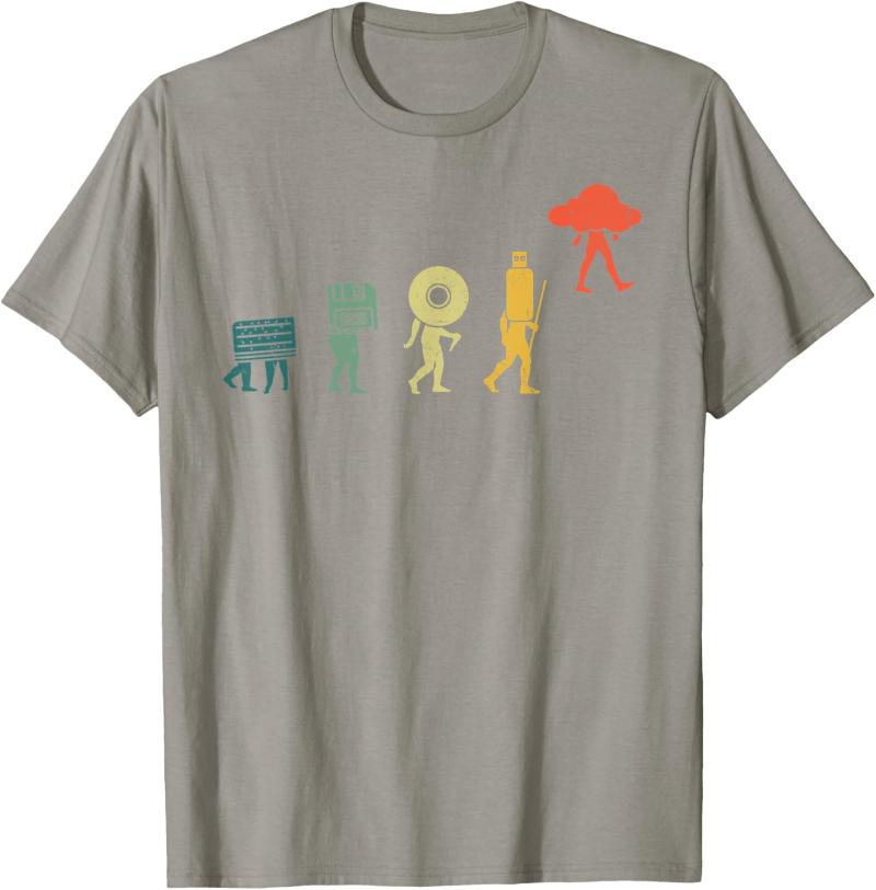 T-shirt Divertente Cloud Programmatore di Memoria Retro Evolutione Programmazione