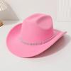 European and American zircon heart-shaped western cowboy hat full of super glittering opal jazz hat men's and women's party casual felt hat