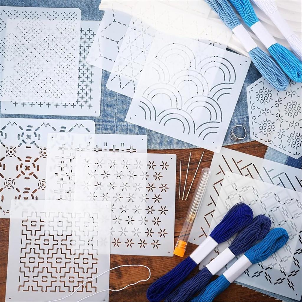 37 Pcs Thread Kit Cotton Thimble Patterns Embroidery Projects for Sewing Hand Quilting Mending Supplies