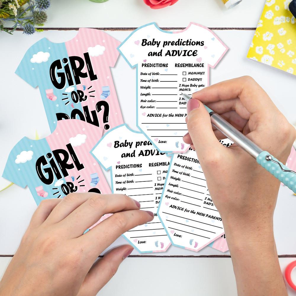 Party Gender Kids Reveal Cards Pack With Bear Illustration For Accessories Event