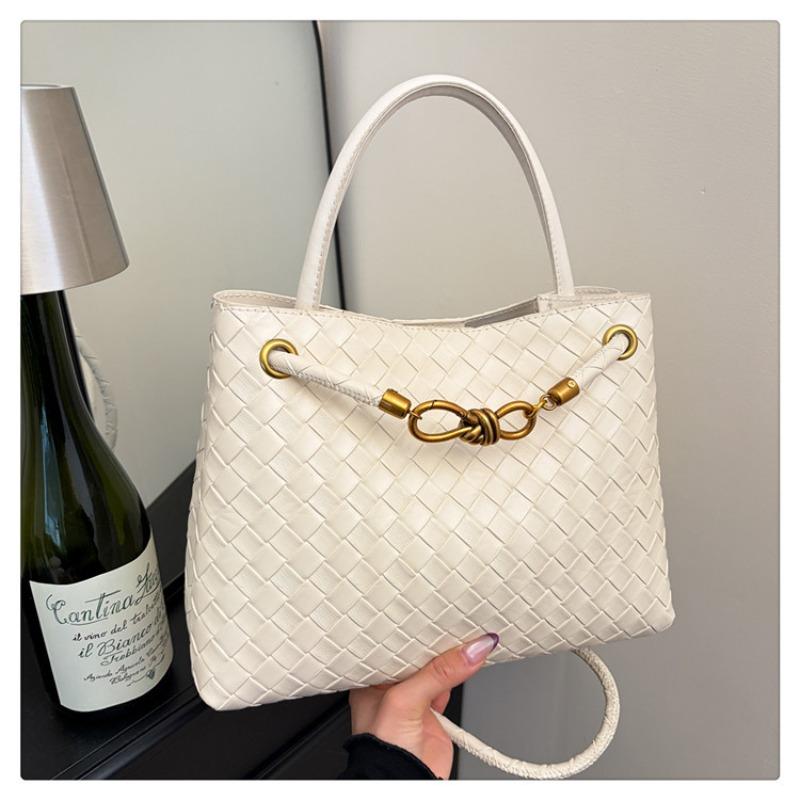 Nouveau mode décontracté tissage simple grande capacité couleur unie texture populaire messenger bandoulière sac à main femmes