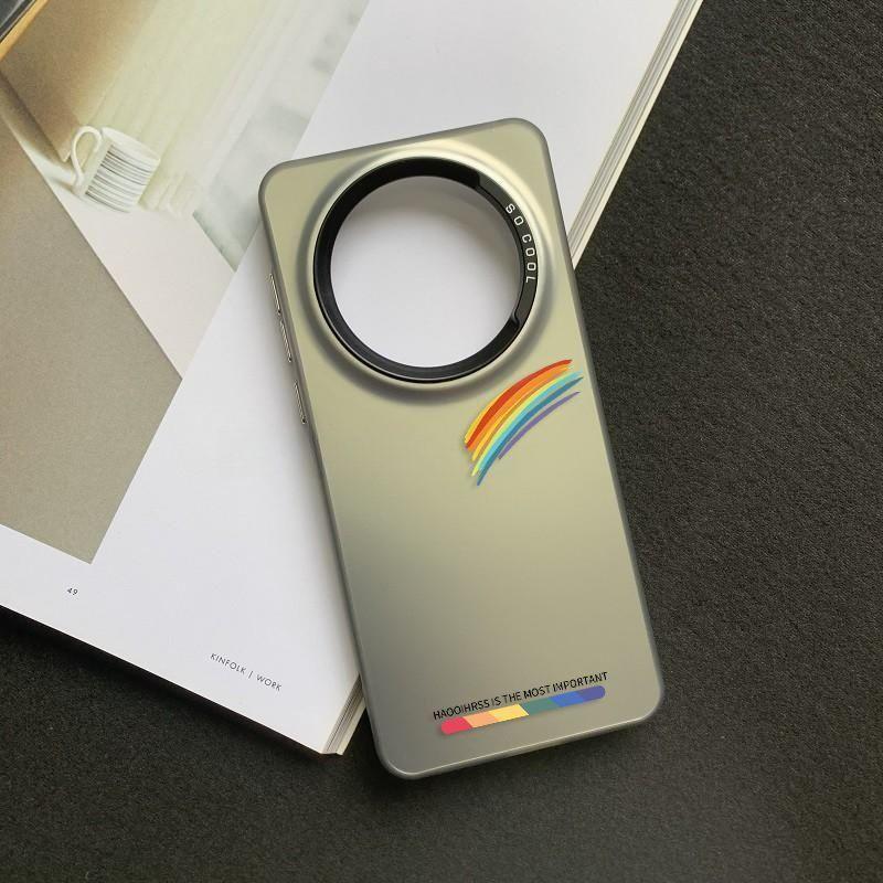 Simple Rainbow Is Suitable for Xiaomi 15/14/13 Mobile Phone Case Note14/13 Colored Silver Civi4pro New K807