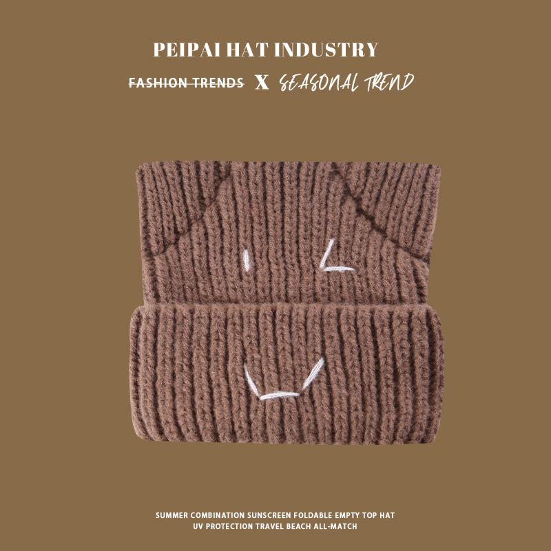 Autumn and winter knitted hats children thickened warm wool hats cute versatile fashion cold hats