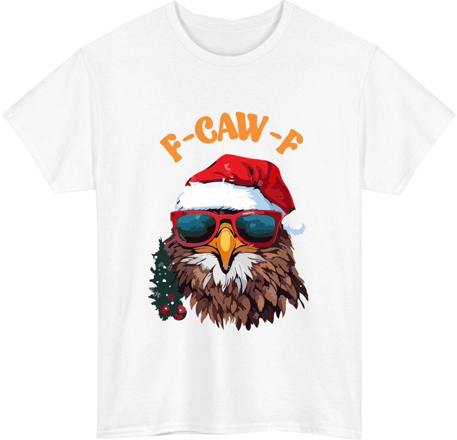 

Funny F Caw F Poultry Lover 100% Cotton T-shirt Mens Tees Top | Humorous Chicken Christmas Santa Xmas Top 4XL