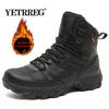Neue Winter Herren Arbeitsstiefel Dicke Warme Plüsch Schneestiefel Outdoor Rutschfeste Wanderstiefel Hoher Schaft Herren Motorradstiefel Stiefeletten