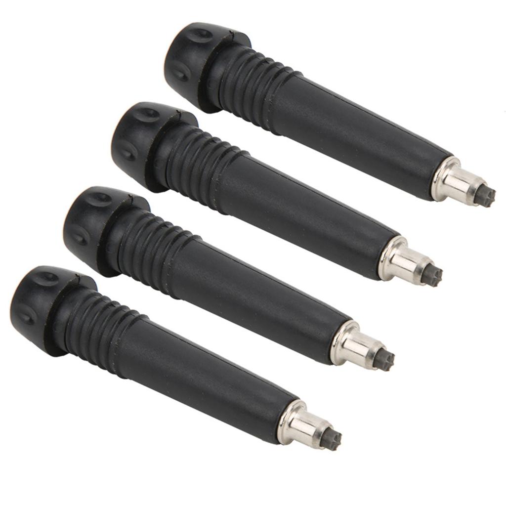 Cane Tips King, 4 PCS Portable Replacement Rod Spare Parts Black Hiking Walking Ing Canes   Alpenstock Tip for