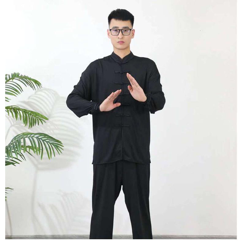 High-End Milk Silk Tai Chi Suit Set for Women and Men - Spring To Autumn Wushu Performance Outfit, Chinese Style