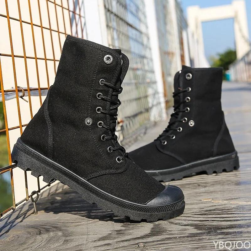 Fashion men Outdoor shoes thick-soled high-top canvas shoes men flip  fashion sports shoes 2025