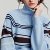 Chuyu Women's Striped Half-Zip Knit Top