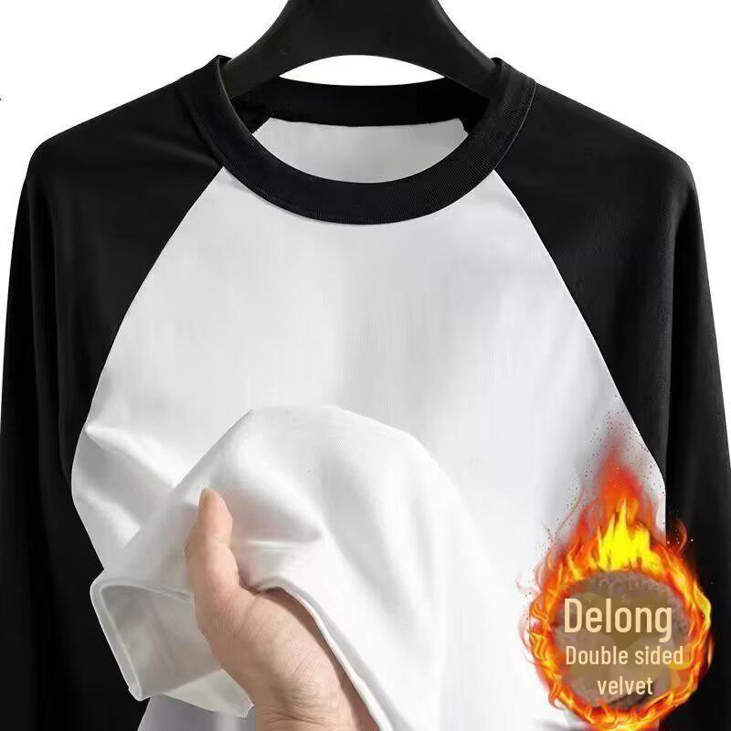 

Мужской теплый топ из немецкого бархата с рукавами реглан в американском стиле - коллекция осень/зима 2025 г. XL (110-125cm) белый