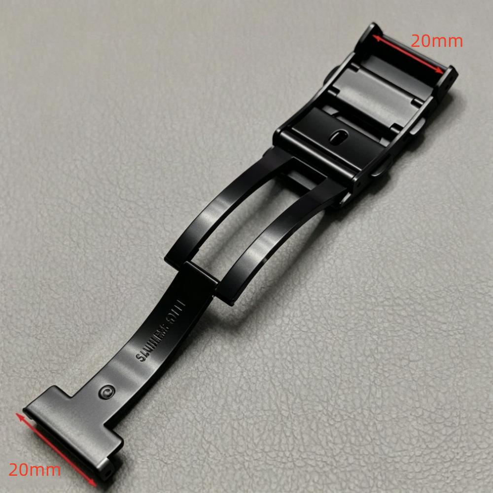 Correa de Reloj de Acero Inoxidable 316L de Primera Calidad con Cierre de Doble Pulsador, Longitud Ajustable 18/20/22mm