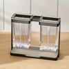 1pc Multifunctional Toothbrush Holder - Iron and Transparent Plastic  Box with 2 Slots for  Toothbrushes - Bathroom Organizer an