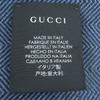 Excellent GUCCI Scarf Herringbone Pattern Fringe Shawl Stole Blue Brown Mens Used
