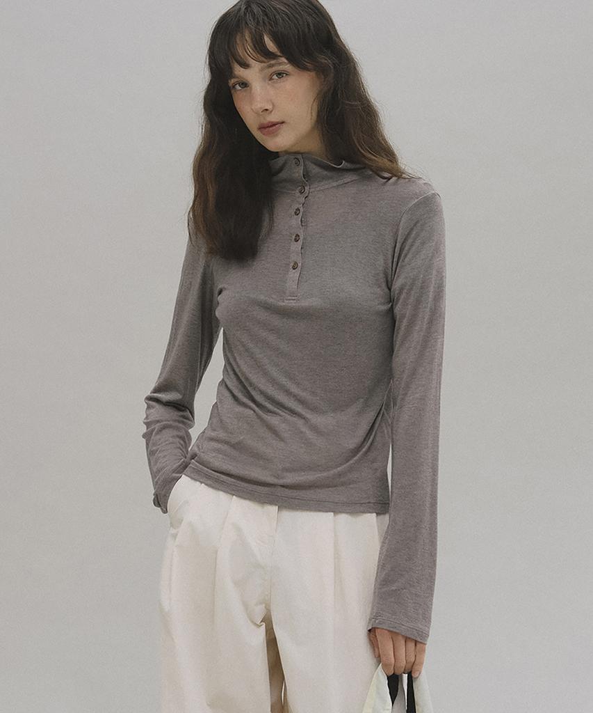 ANDNEEDS Port Henry Neck Tee (Cocoa Brown)