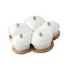 Ceramic Divided Serving Dishes with Lid Relish Tray for Home Kitchen Chips Rotation