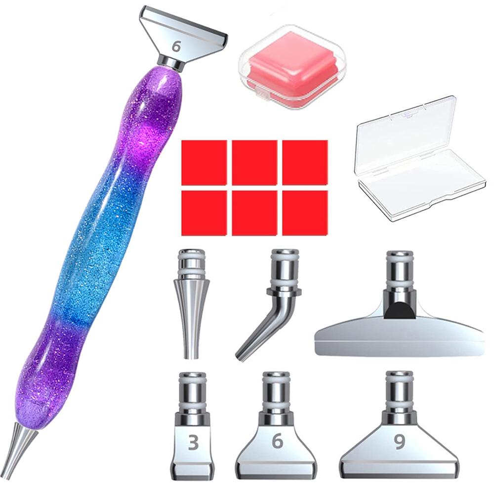 Harz Diamantmalerei Stift Diamantmalerei Werkzeug und Zubehör Punktbohrer Stift mit Metallspitzen Handwerk Nagelkunstwerkzeuge