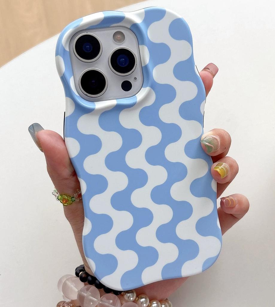 Popular Multi-color Big Wave Mobile Phone Case iPhone16/15/14promax Double-layer Two-in-one Protective Case