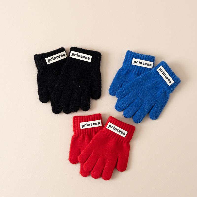 2024 Winter Year of the Horse Kids' Gloves: Korean Style Five-Finger Design for Boys & Girls, Warm & Cozy for Ages 2-6