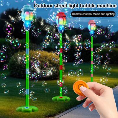 Yousheng Automatic Bubble Machine for Kids Bubble Blower with Lights And Music Adjustable Height 17-38 Inches Vertical Bubble Tower Stand Hands-Free