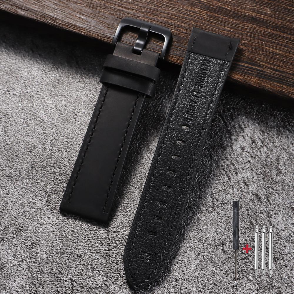 Kalbsleder Echtes Leder Uhrenarmbänder 18mm 20mm 22mm 24mm Smartwatch Armband Dunkelbraun Schwarz Blau Uhrenarmband Uhrenzubehör